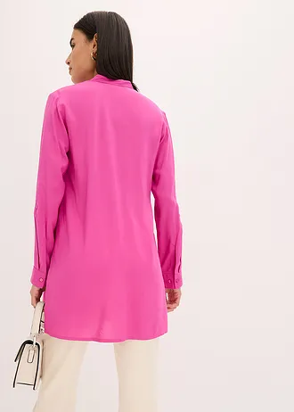 Lange blouse van viscose, Kleur: fuchsia