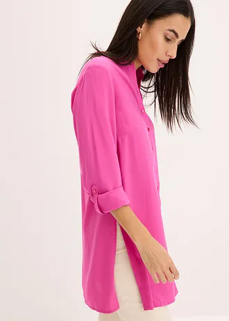 Lange blouse van viscose, Kleur: fuchsia