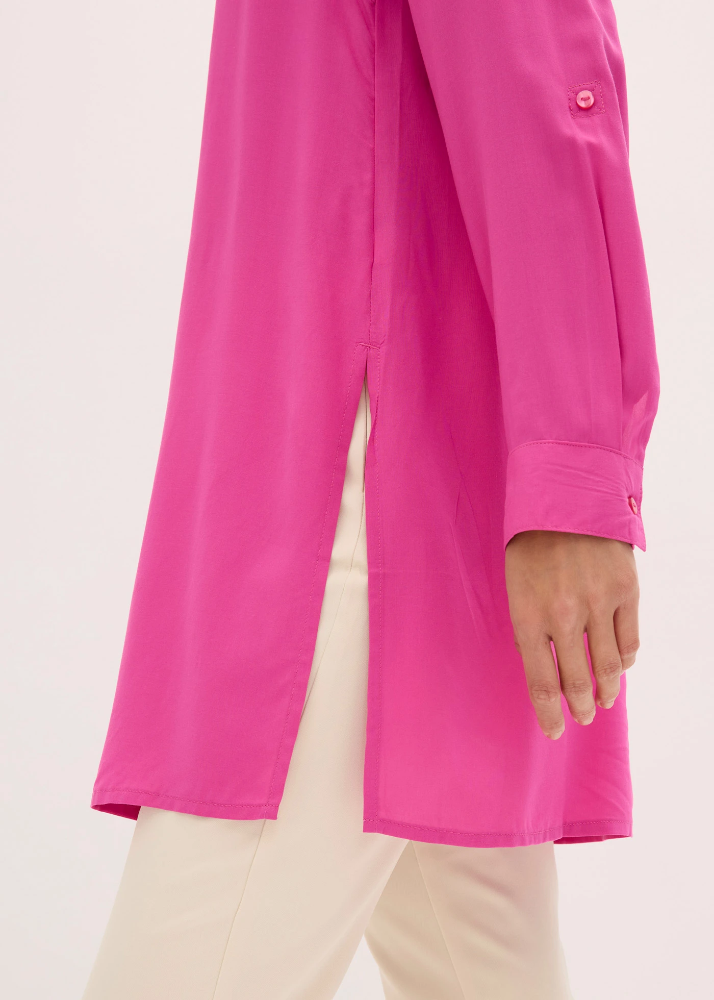 Lange blouse van viscose • fuchsia • bonprix online shop