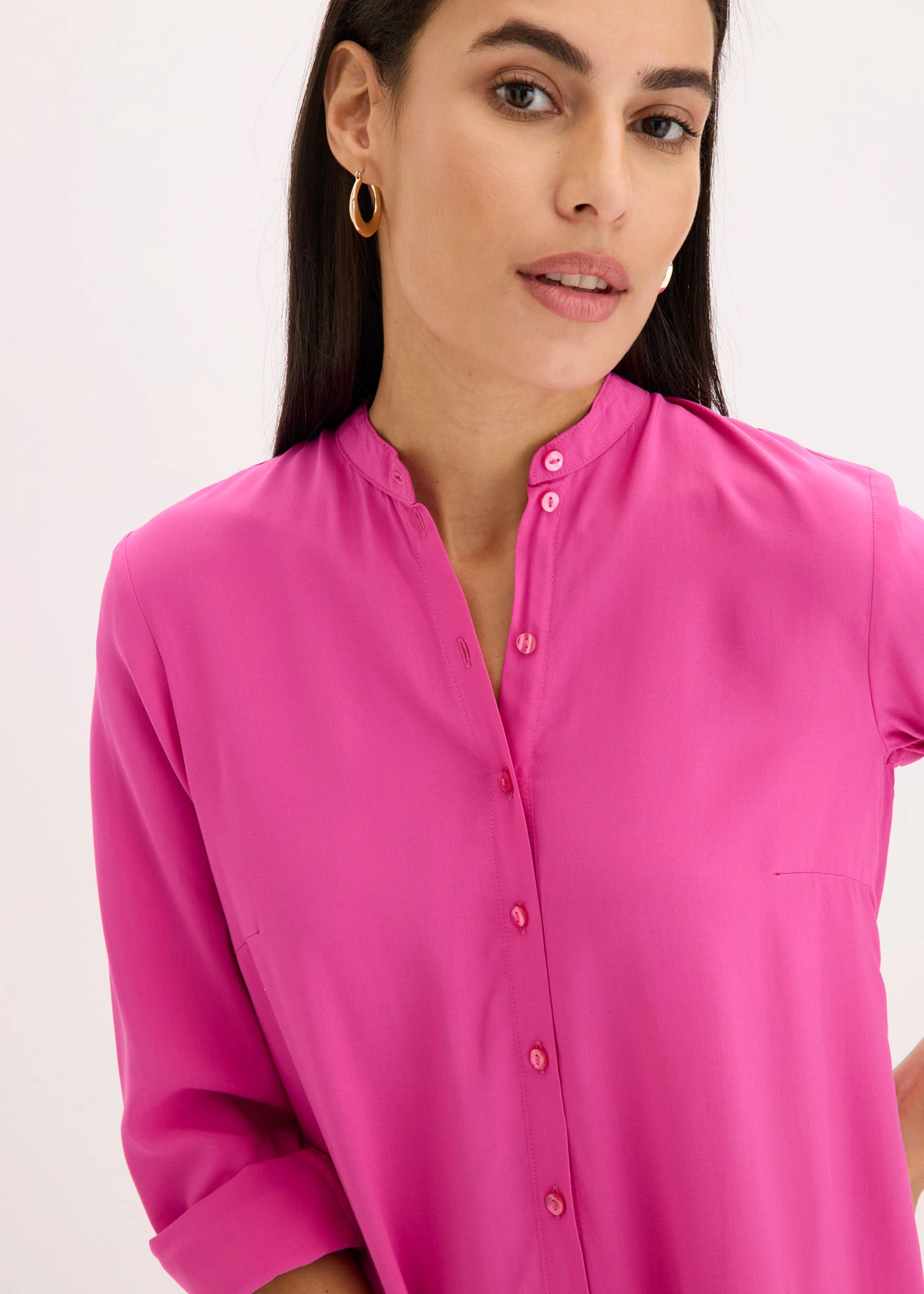 Lange blouse van viscose • fuchsia • bonprix online shop
