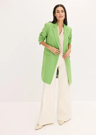 Lange blazer met V-hals, lange mouw • klavergroen • bonprix online shop