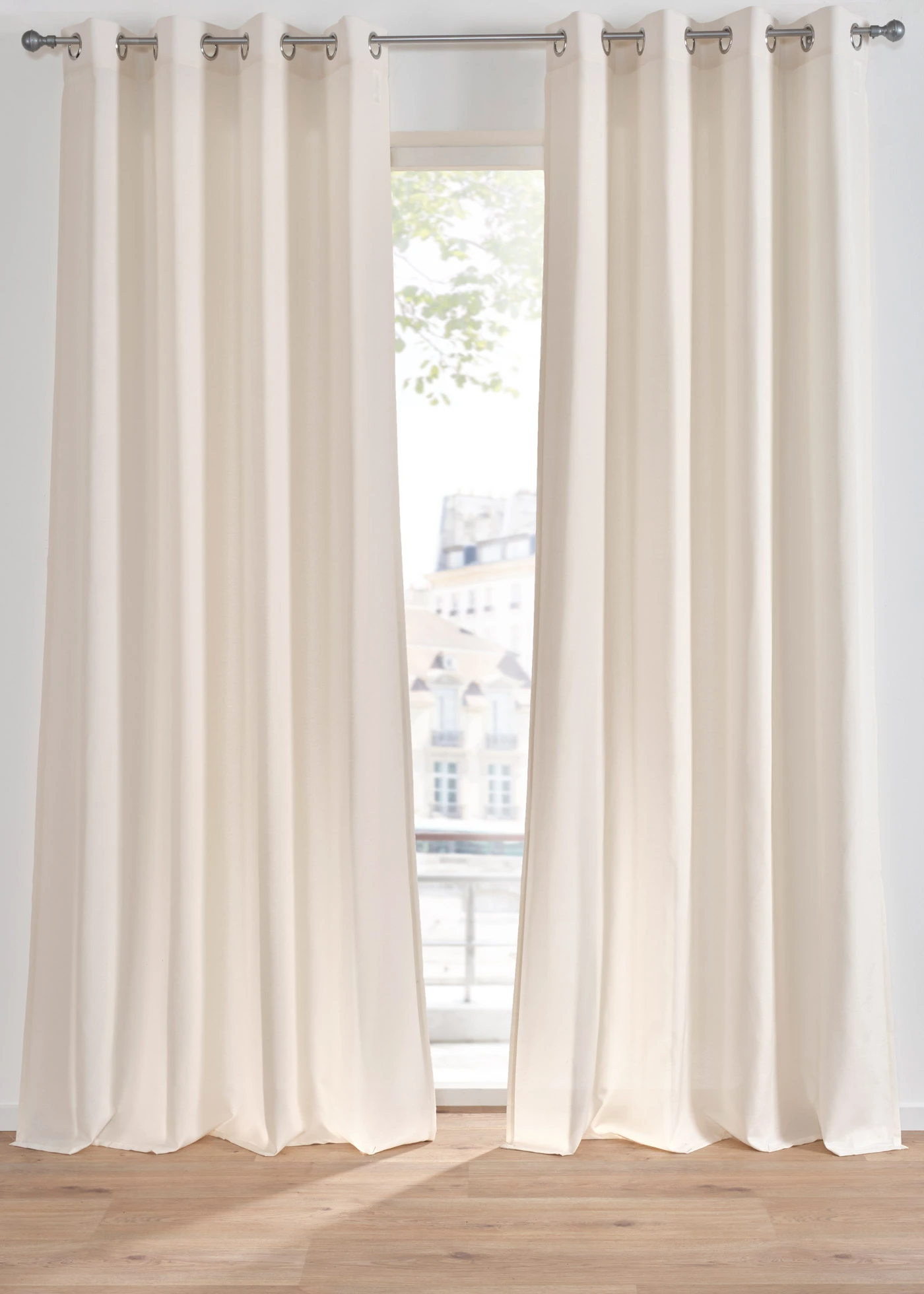 Gordijn in linnenlook met gerecycled polyester (1 stuk) • crème • bonprix online shop