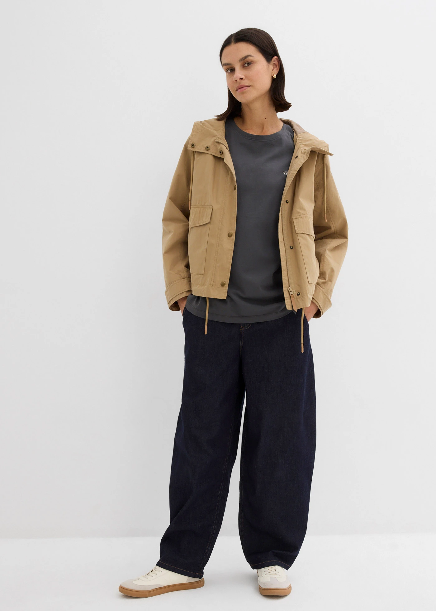 T-shirt 100% coton • anthracite imprimé • Boutique bonprix