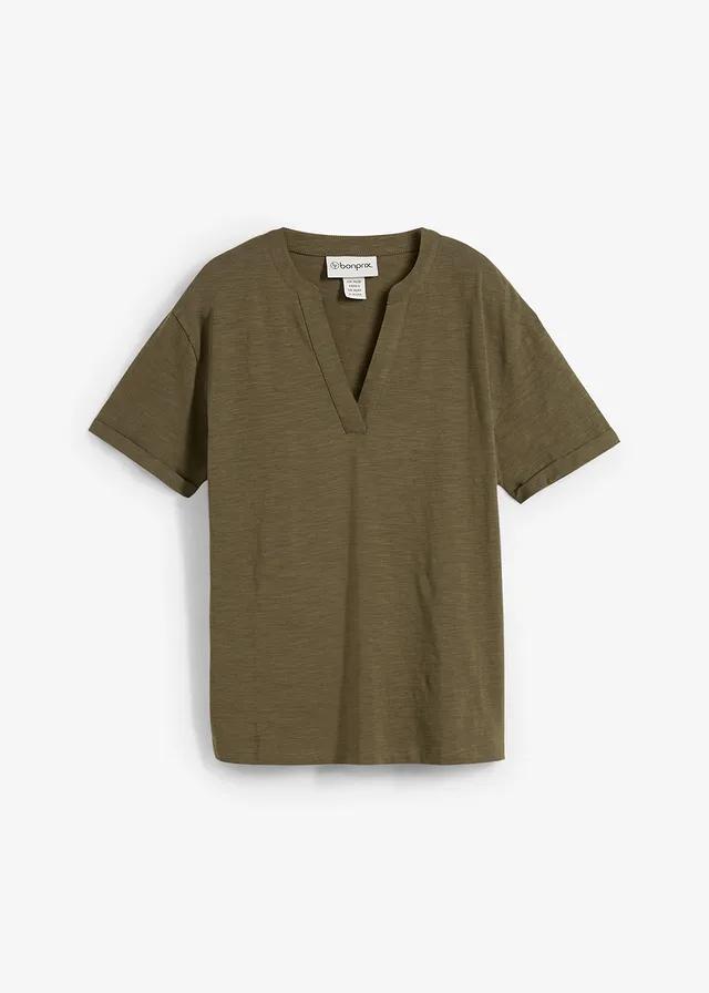 Shirt tuniek van biologisch katoen, Kleur: donkerolijfgroen