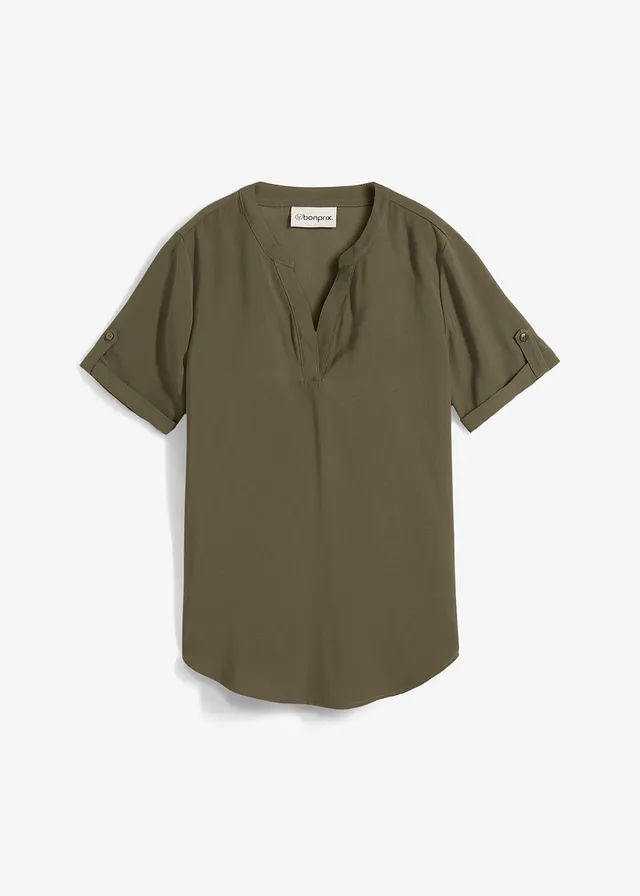 Blouse manches courtes en viscose mélangée