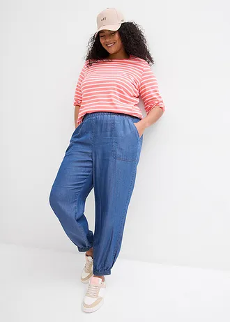 Pantalon fluide, Couleur: bleu denim