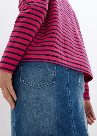 Mikina ze strukturovaného materiálu • tmavě pink-tmavě modrá s proužky • bonprix obchod