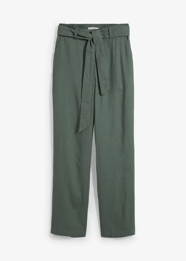Pantalon léger à taille élastiquée • vert eucalyptus • Boutique bonprix