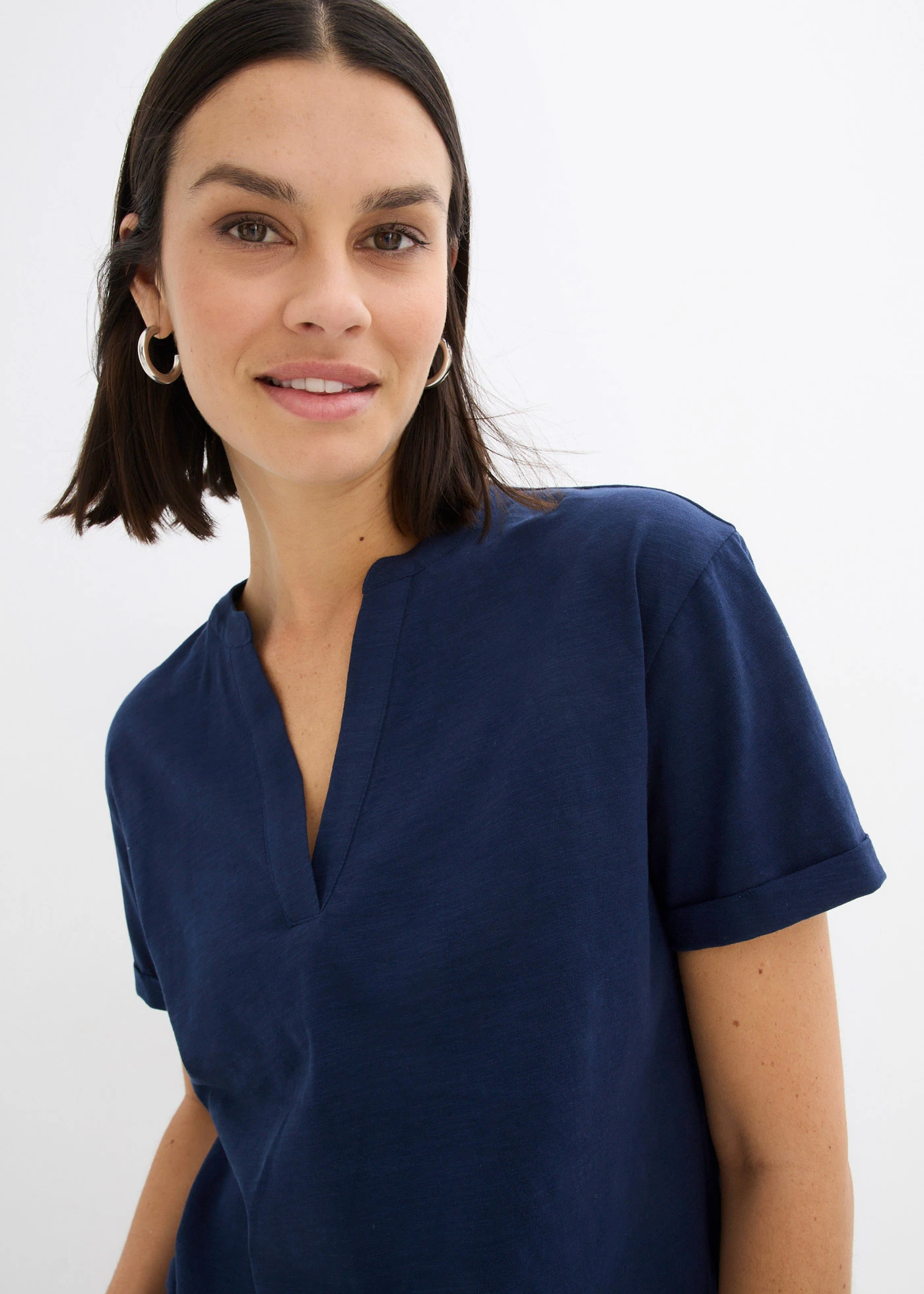 Shirt tuniek van biologisch katoen • donkerblauw • bonprix online shop