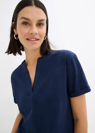 Shirt tuniek van biologisch katoen • donkerblauw • bonprix online shop