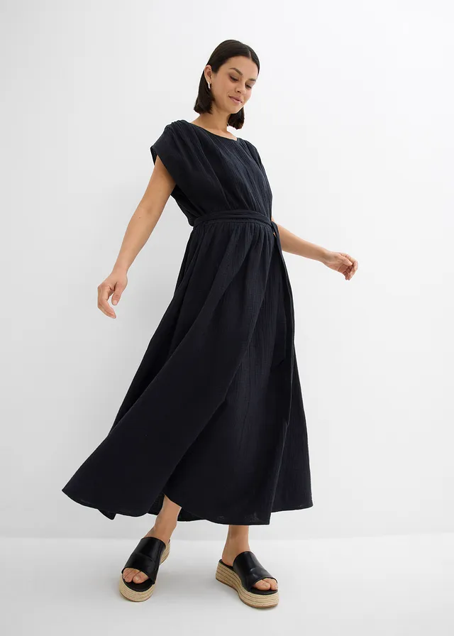 Robe midi 100% coton • noir • product-page.page-title-suffix
