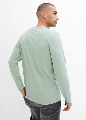 Longsleeve van puur biologisch katoen, Kleur: rookgroen