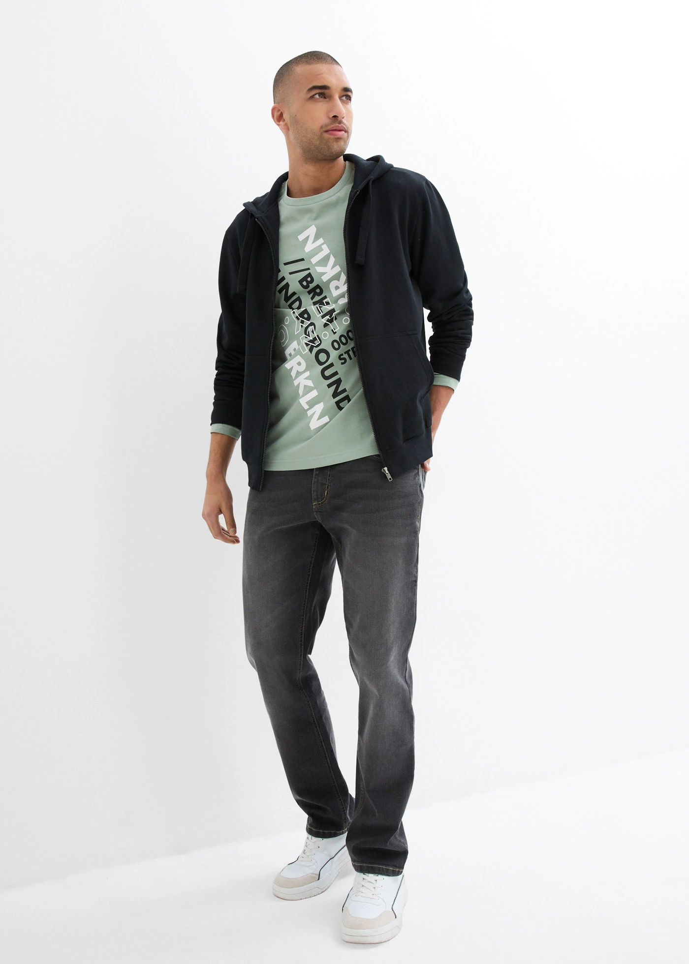 Longsleeve van puur biologisch katoen • rookgroen • bonprix online shop