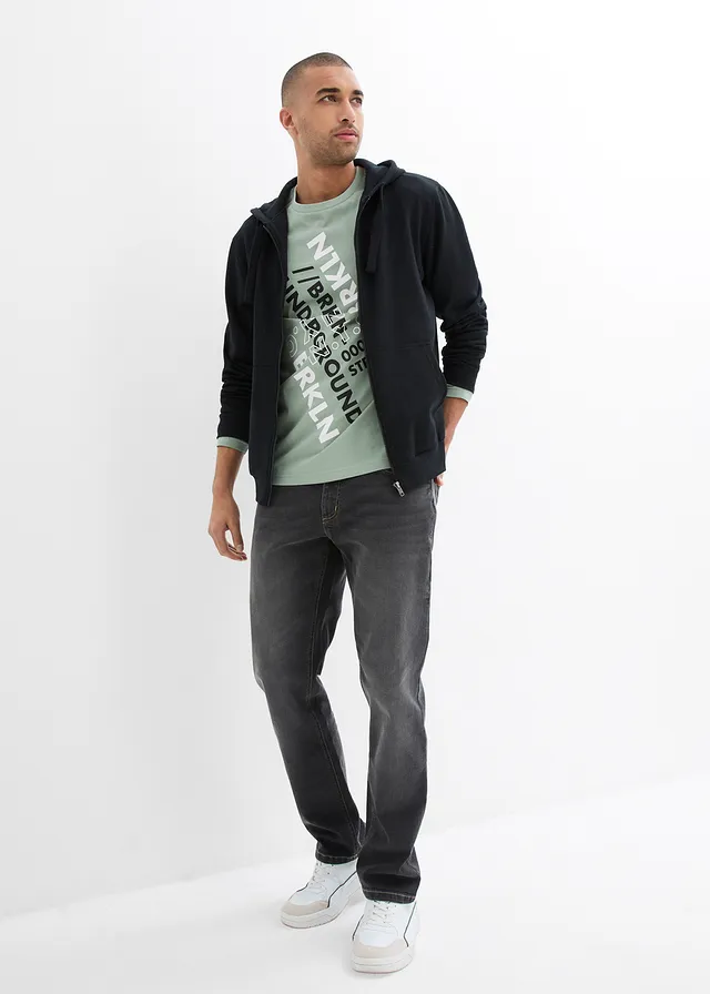 Longsleeve van puur biologisch katoen, Kleur: rookgroen