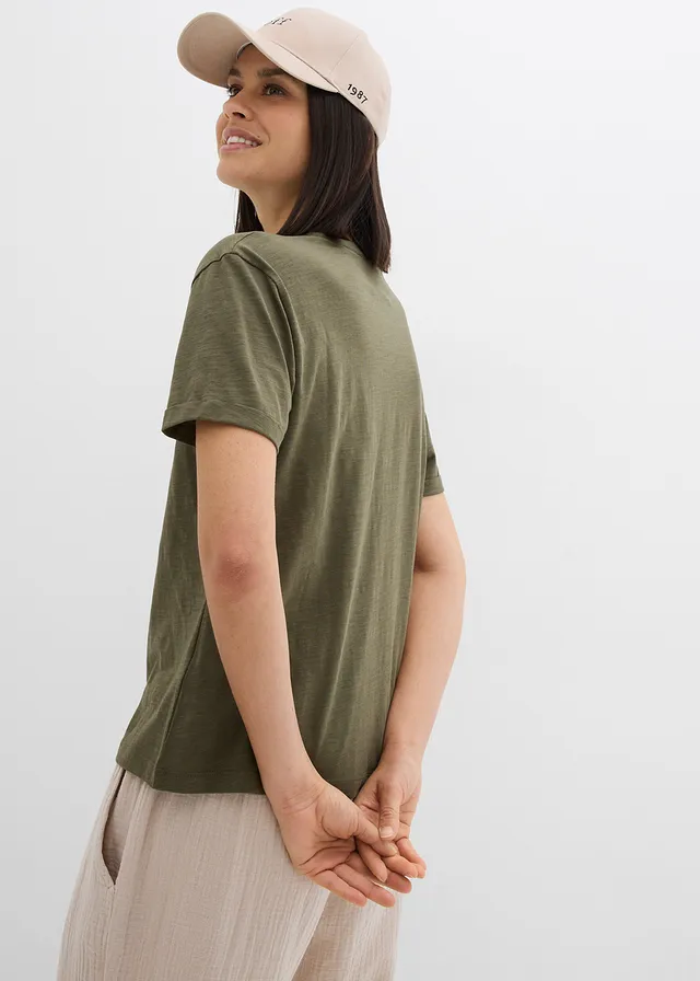 Shirt tuniek van biologisch katoen, Kleur: donkerolijfgroen
