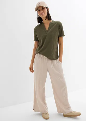 Shirt tuniek van biologisch katoen • donkerolijfgroen • bonprix online shop