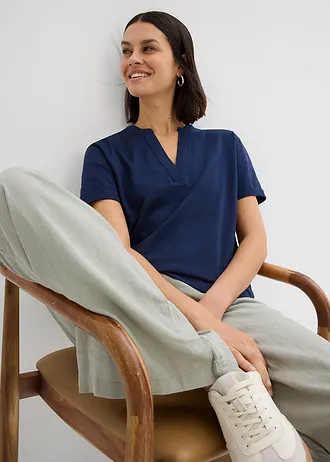 Shirt tuniek van biologisch katoen • donkerblauw • bonprix online shop