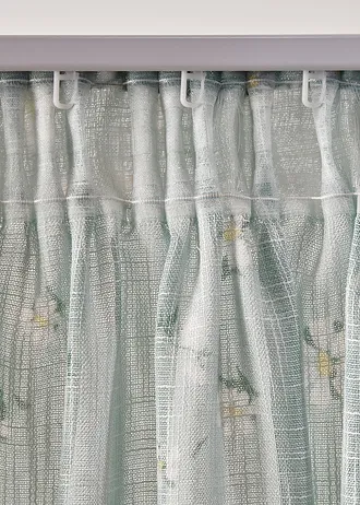 Draperie din poliester reciclat cu imprimeu floral (1 buc.) • verde-tei-alb • magazin bonprix
