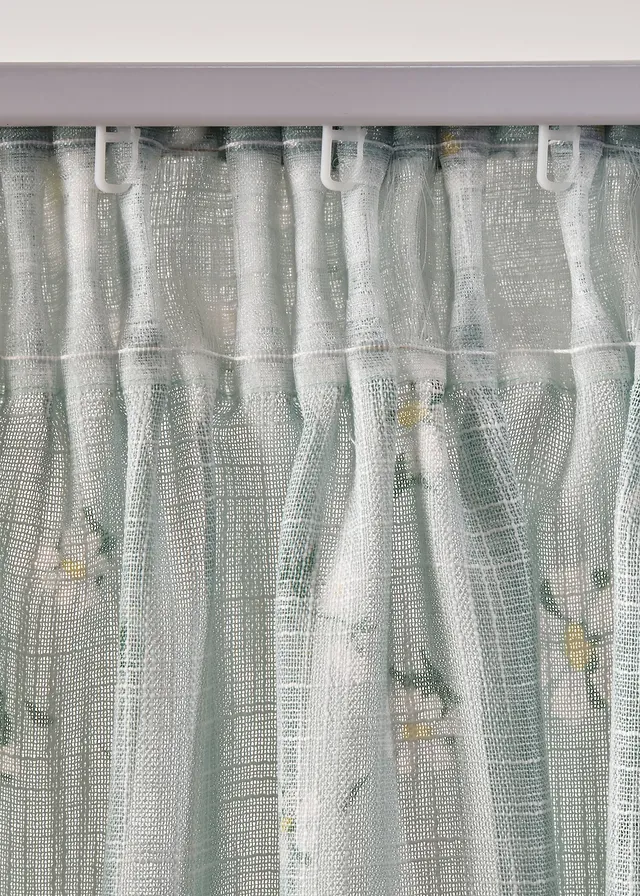 Gordijn van gerecycled polyester met bloemenprint (1 stuk) • lindegroen-wit gebloemd • product-page.page-title-suffix