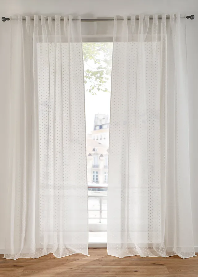 Perdea cu puncte din jacquard (1 buc.)
