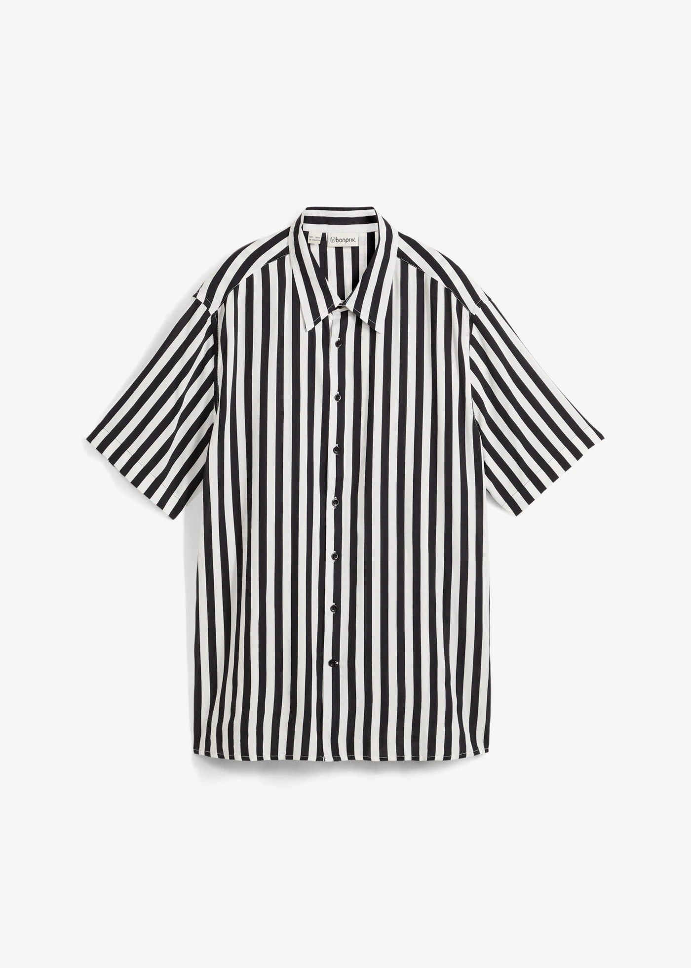 Košile s krátkým rukávem, z měkké viskózy • černá /přírodní bílá s proužky • bonprix obchod