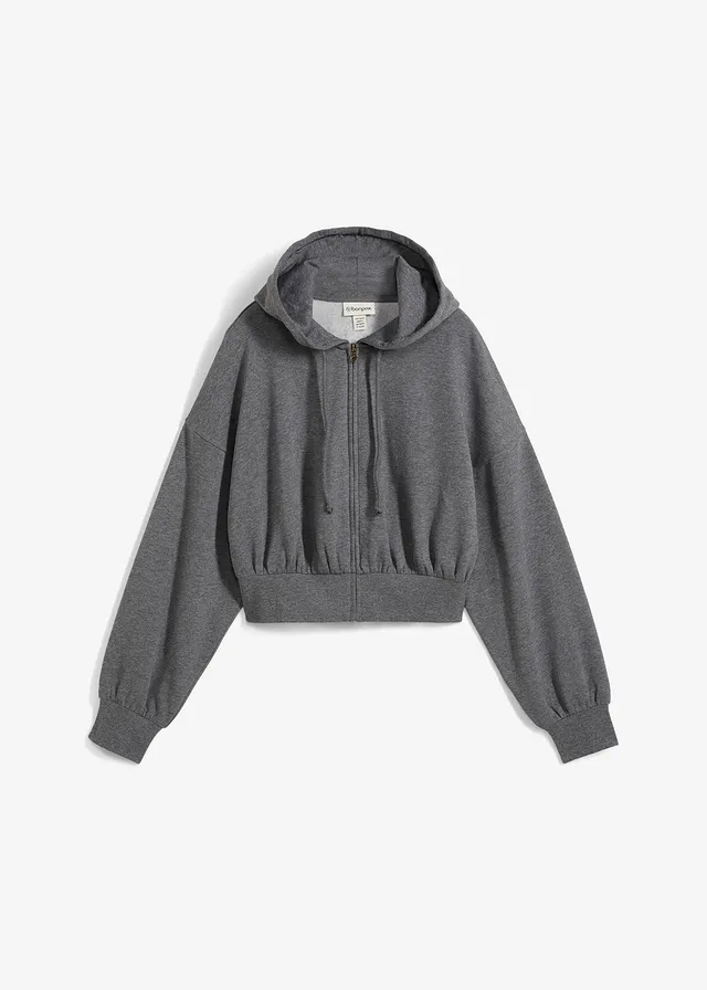 Jachetă casual scurtă cu glugă din amestec moale cu bumbac