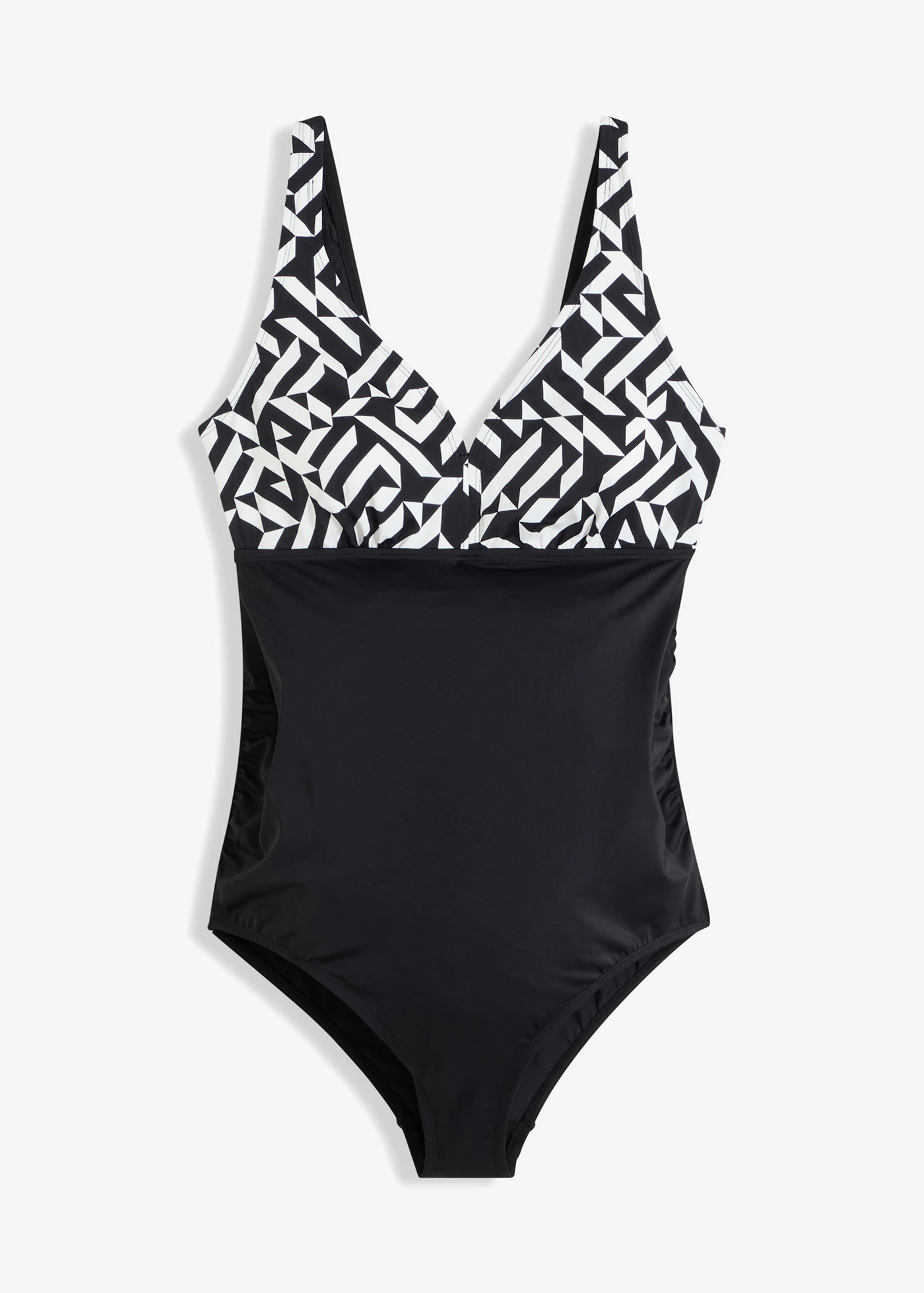 Zwangerschapsbadpak met V-hals • zwart/wit • bonprix online shop