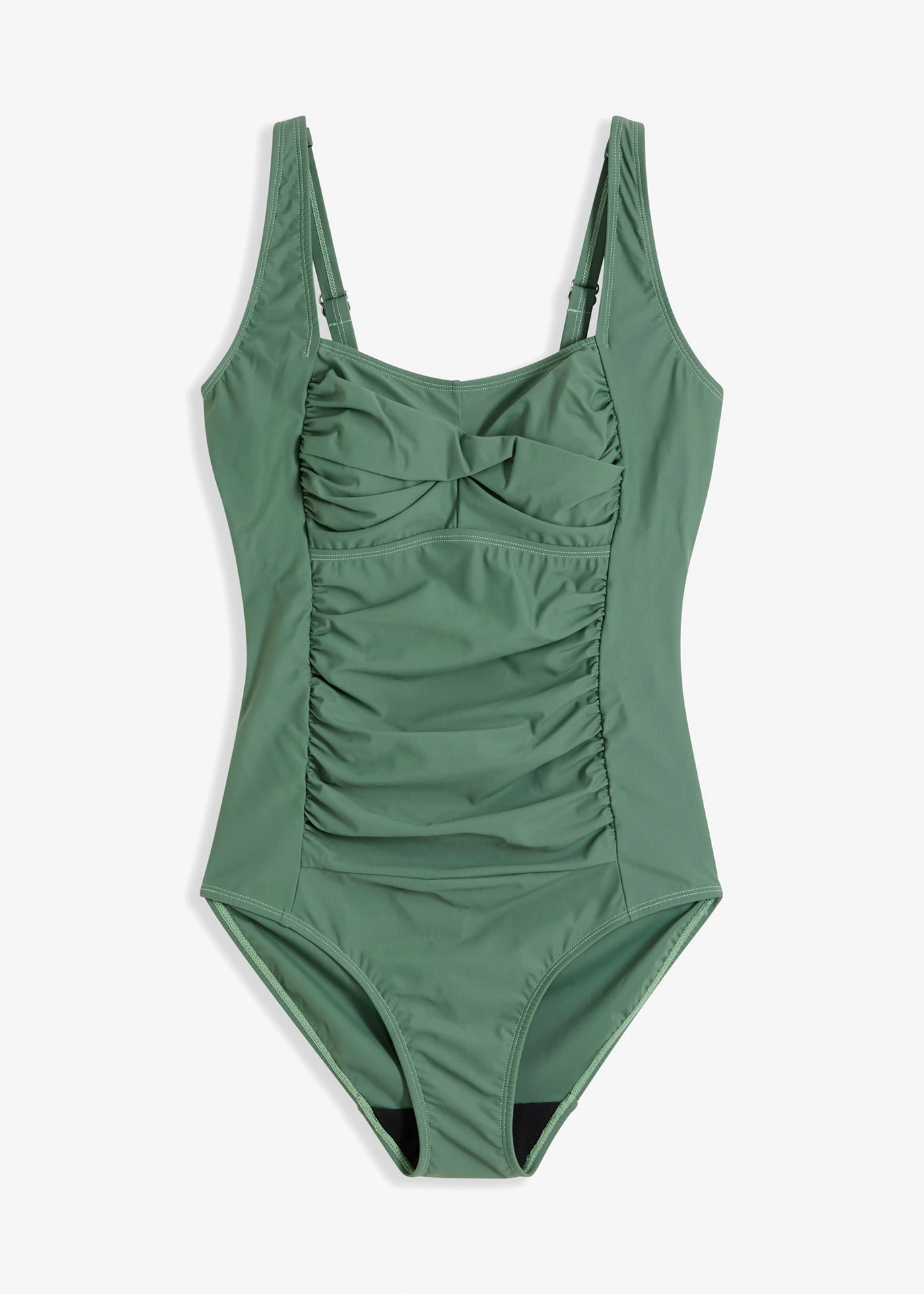 Stahovací jednodílné plavky se zavinovacím vzhledem, střední tvarující efekt • olivová • bonprix obchod