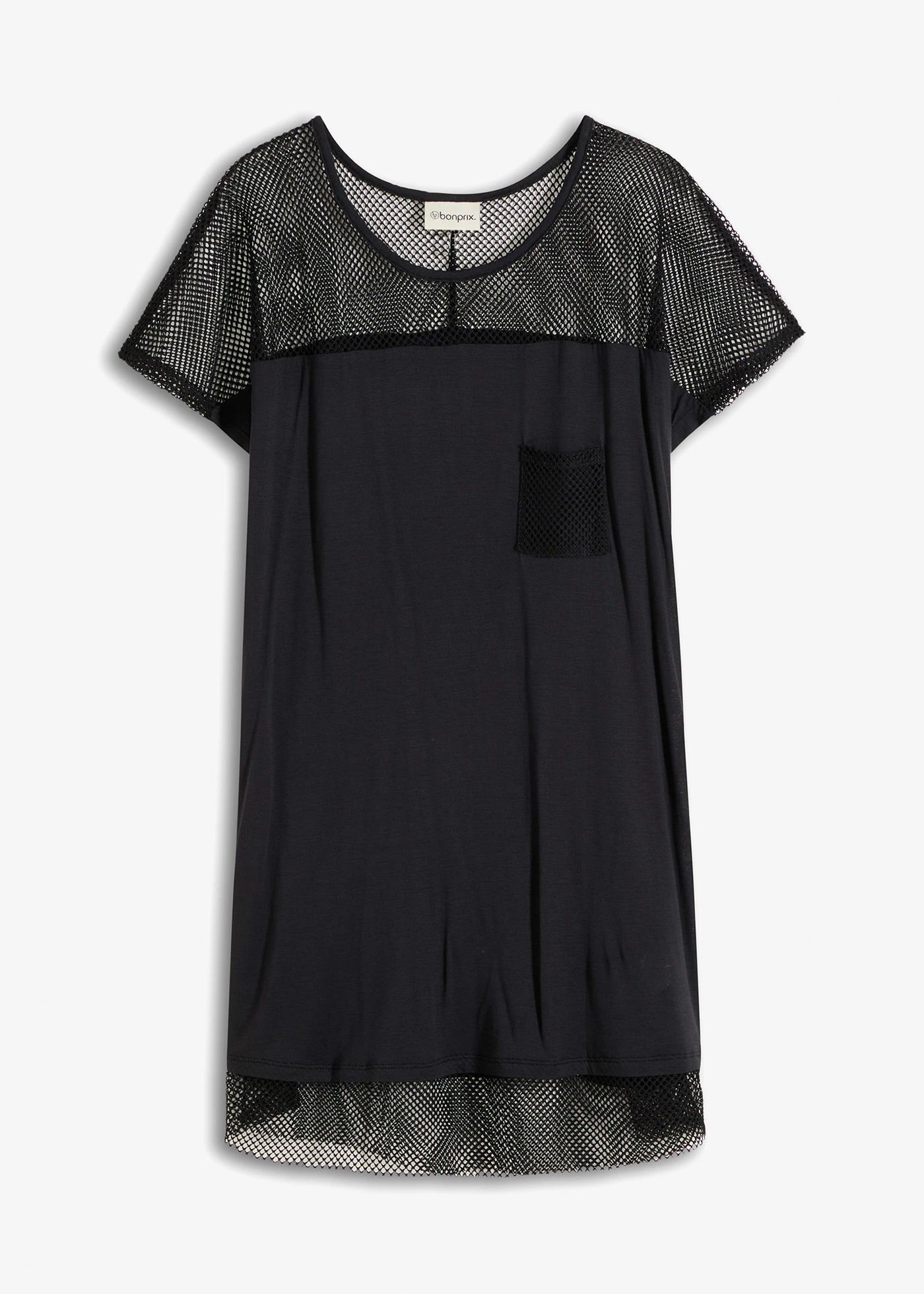 Lang strandshirt • zwart • bonprix online shop