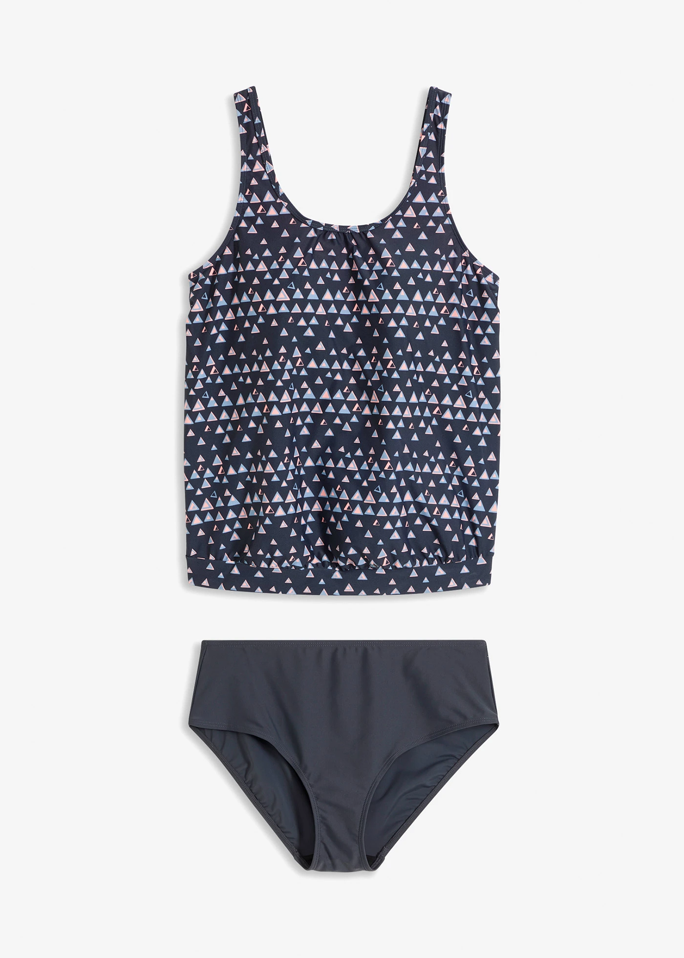 Oversized tankiny (2dílná souprava) • antracitovo-lososový grafický vzor • bonprix obchod