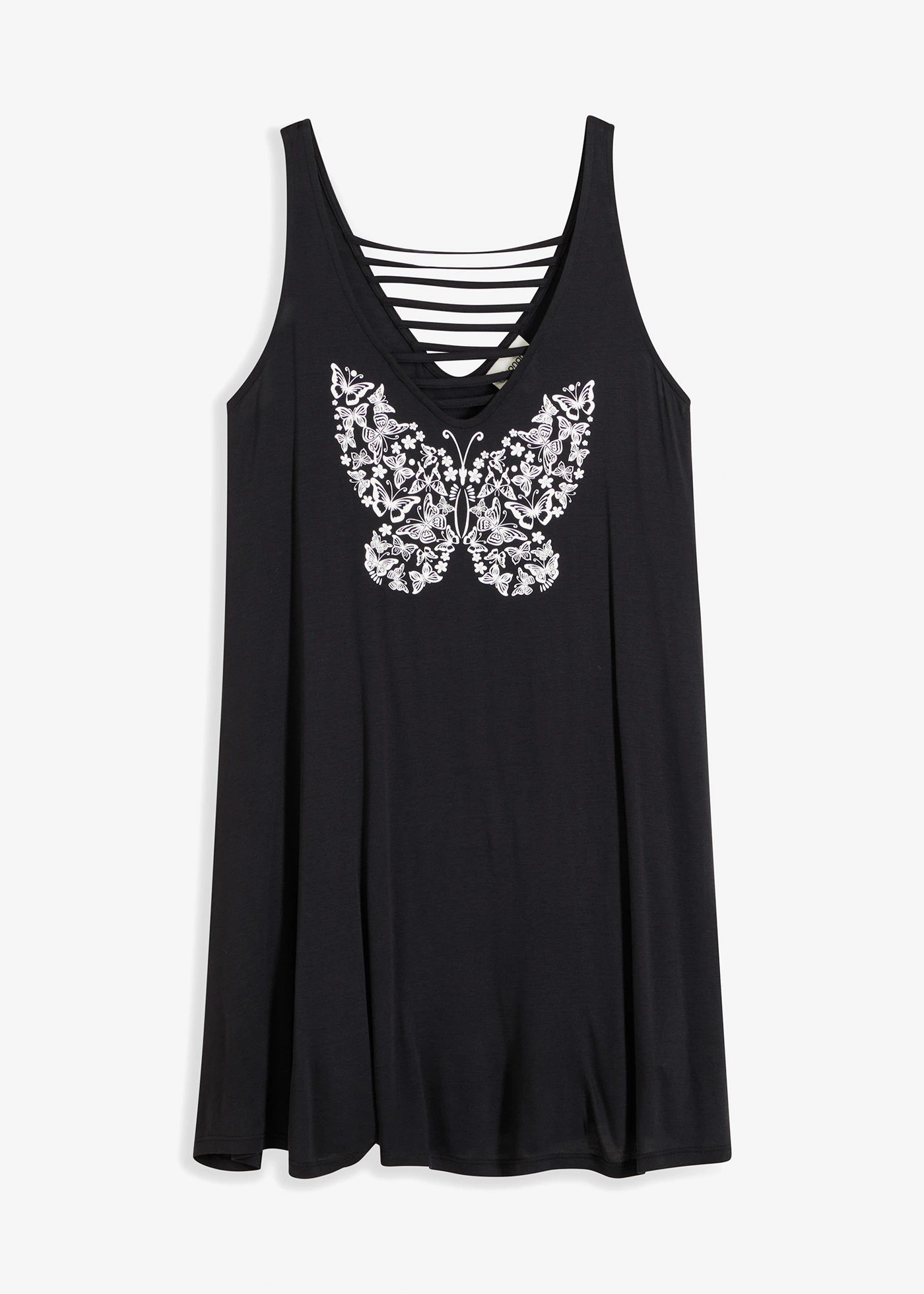 Prześwitująca sukienka plażowa • czarny +biały • bonprix obchod