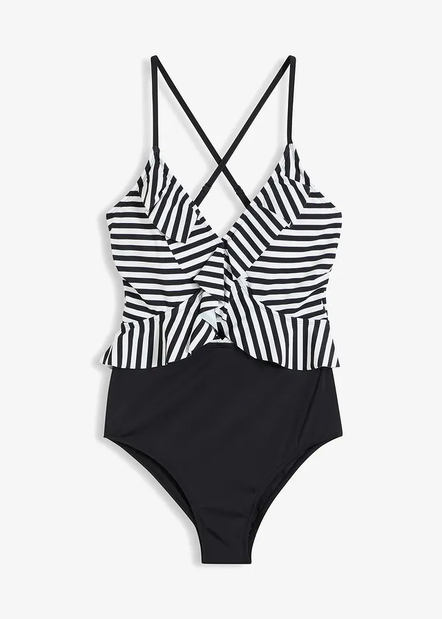 Badpak met cut-out en volants