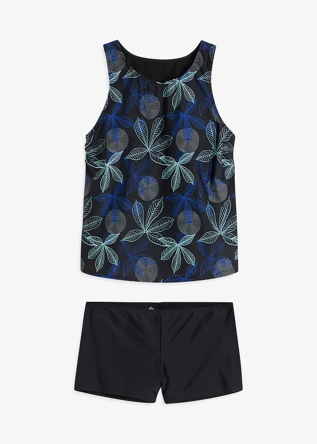 Tankini (2-dlg. set), Kleur: zwart gebloemd