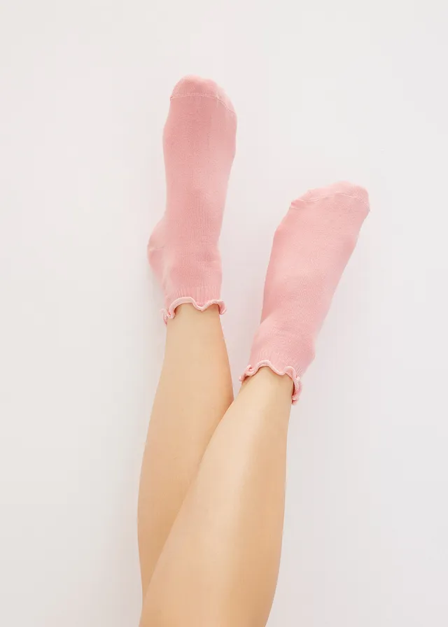 Lot de 6 paires de socquettes en coton majoritaire, Couleur: blanc + noir + jaune clair + vert pastel + rose pâle