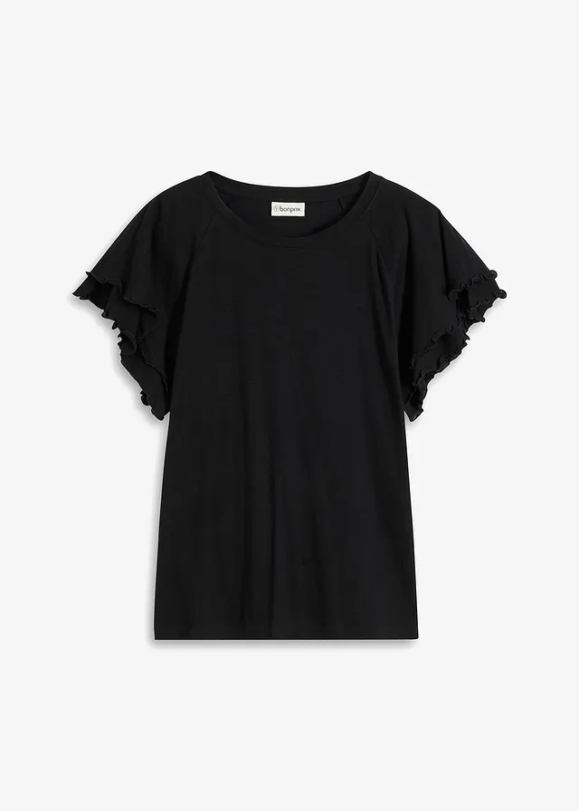 Bluză cu mâneci fantezie • negru • magazin bonprix