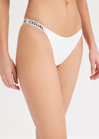 String (set van 4) met biologisch katoen • wit+donkerblauw • bonprix online shop