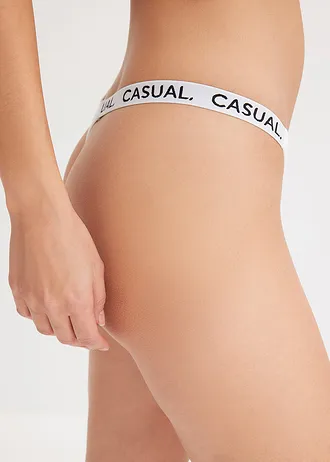 String (set van 4) met biologisch katoen • wit+donkerblauw • bonprix online shop