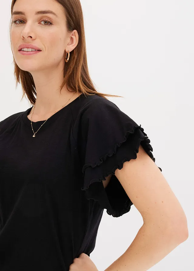 Shirt met opvallende mouwen • zwart • product-page.page-title-suffix