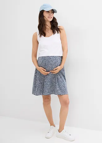 Robe de grossesse et d’allaitement en jersey coton • écru/bleu foncé floral • Boutique bonprix