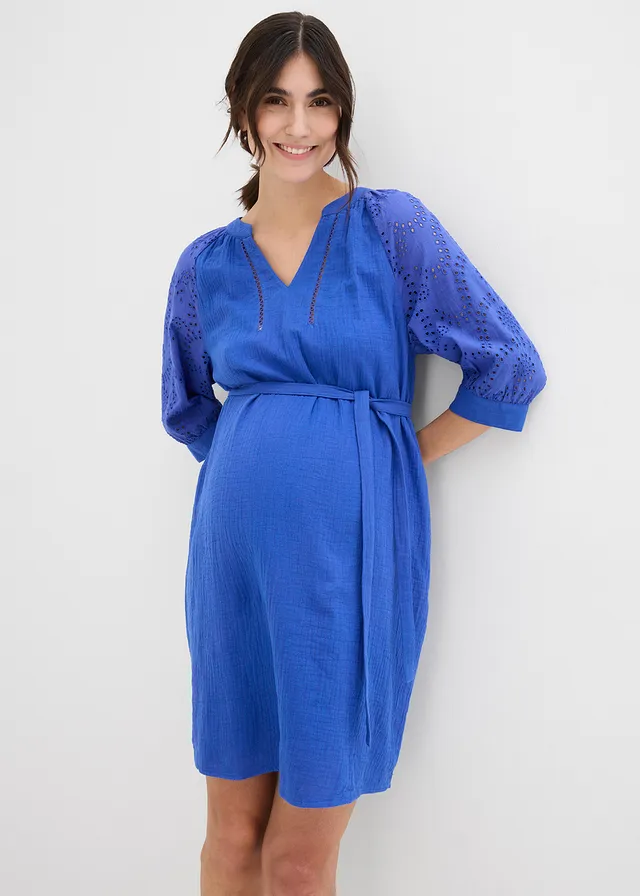 Robe de grossesse en gaze 100% coton • bleu brillant • product-page.page-title-suffix