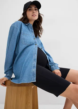 Kismama biciklis nadrág bio-pamutból (2 db-os csomag) • fekete+fekete • bonprix áruház