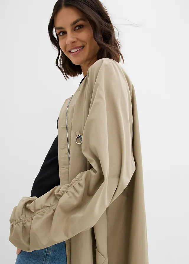 Manteau léger avec col en bord-côtes • new kaki • product-page.page-title-suffix