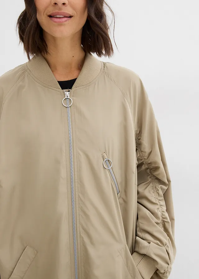 Manteau léger avec col en bord-côtes • new kaki • product-page.page-title-suffix