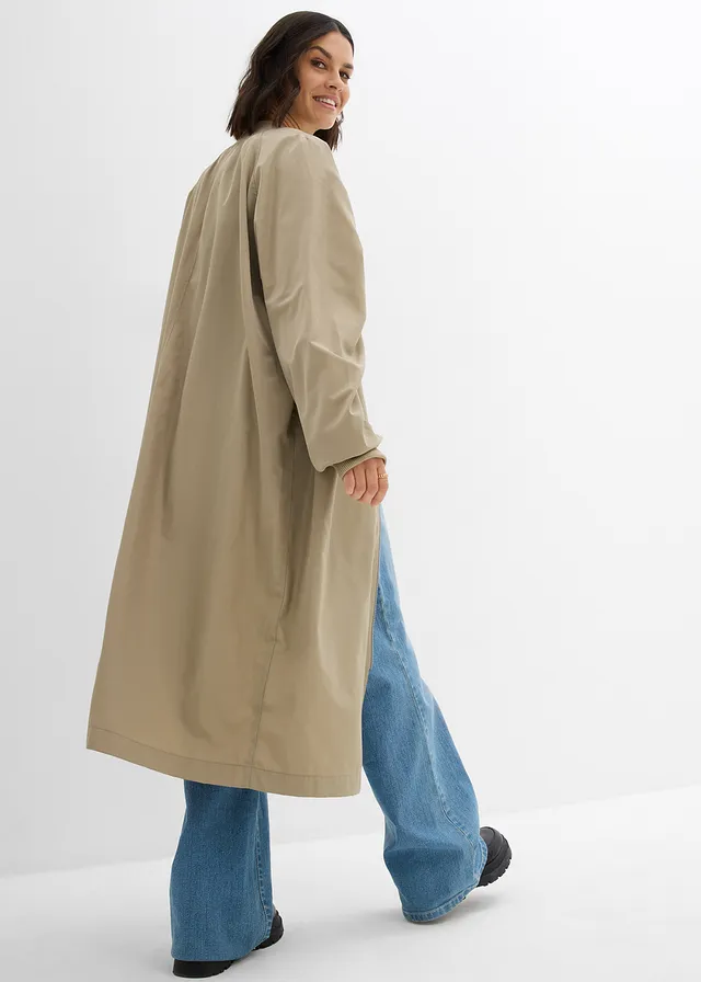 Manteau léger avec col en bord-côtes • new kaki • product-page.page-title-suffix