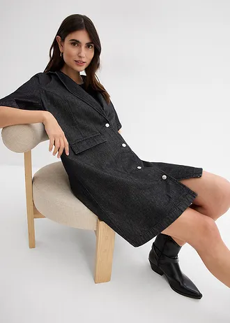 Lange spijkerjas • zwart denim • bonprix online shop