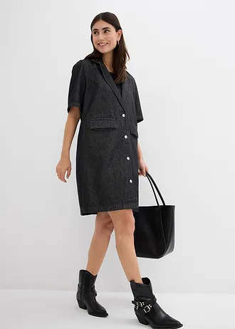 Lange spijkerjas • zwart denim • bonprix online shop