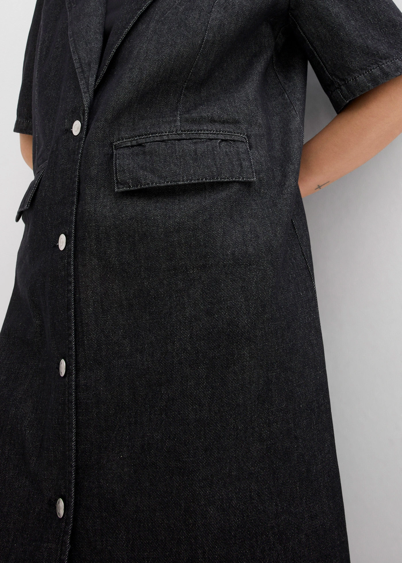 Lange spijkerjas • zwart denim • bonprix online shop