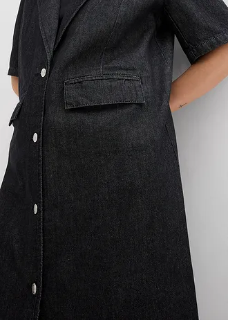 Lange spijkerjas • zwart denim • bonprix online shop