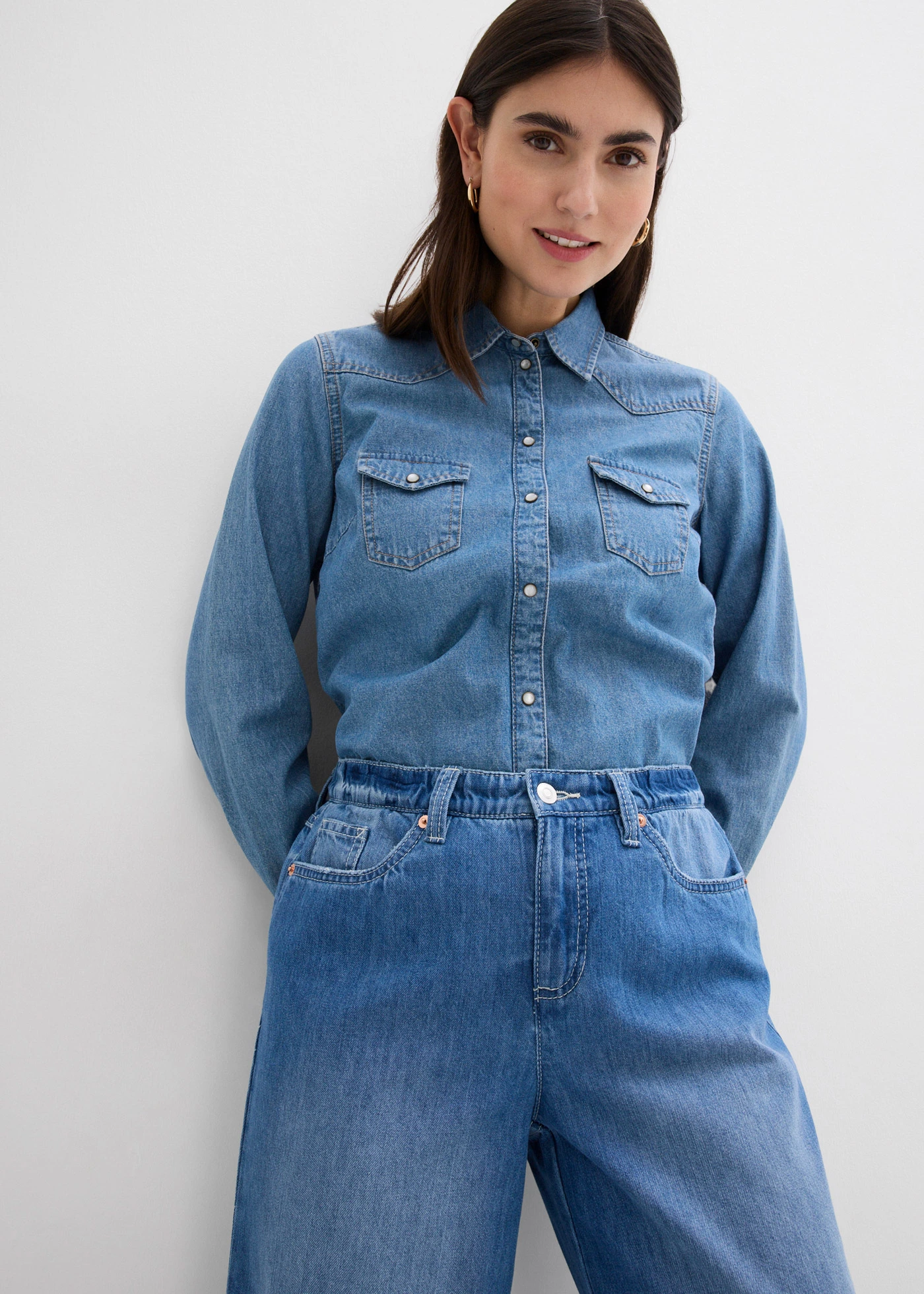 Baggy jeans, mid waist, soft • lichtblauw denim used • bonprix online shop