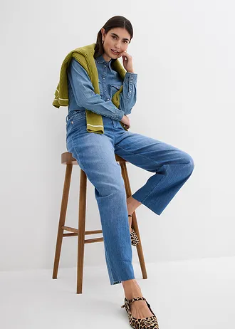 Baggy jeans, mid waist, soft • lichtblauw denim used • bonprix online shop